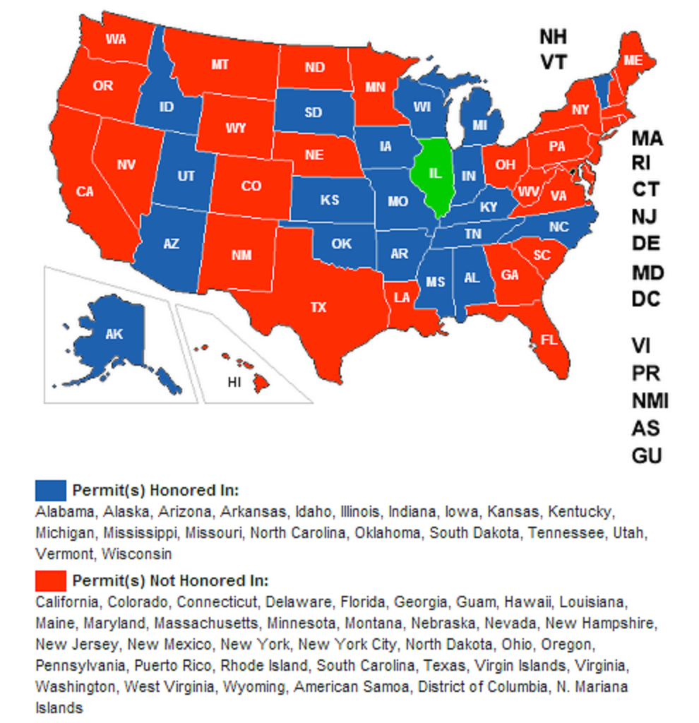 Illinois Concealed Carry States Map Zip Code Map